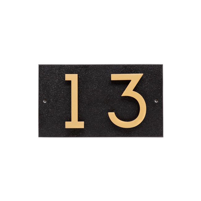 Whitehall Floating Horizontal Sign, Blk/Blk/Gold, 2 Digits