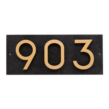 Whitehall Floating Horizontal Sign, Blk/Blk/Gold, 3 Digits