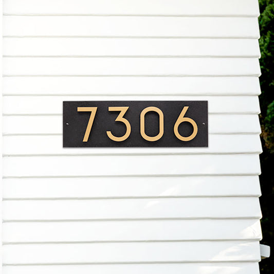 Whitehall Floating Horizontal Sign, Blk/Blk/Gold, 4 Digits
