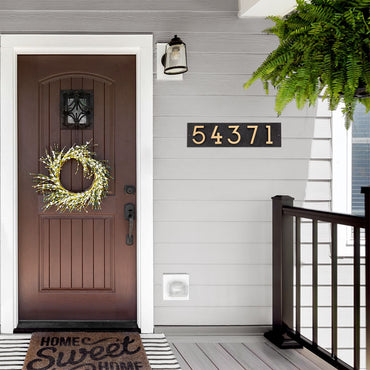 Whitehall Floating Horizontal Sign, Blk/Blk/Gold, 5 Digits