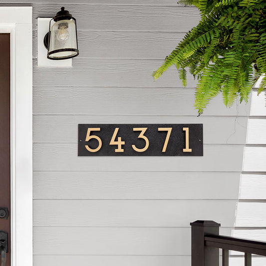 Whitehall Floating Horizontal Sign, Blk/Blk/Gold, 5 Digits