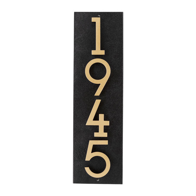 Whitehall Floating Vertical Sign, Black/Gold, 4 Digits