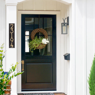 Whitehall Floating Vertical Sign, Blk/Blk/Gold, 5 Digits