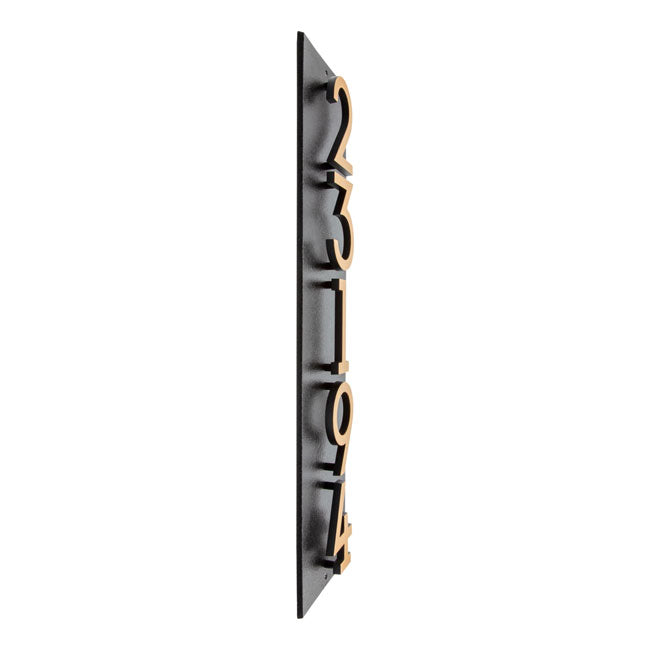 Whitehall Floating Vertical Sign, Blk/Blk/Gold, 5 Digits