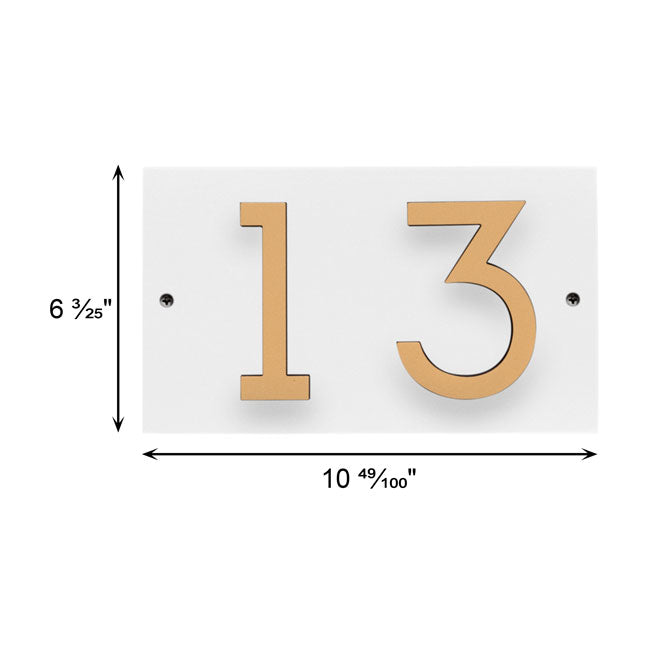 Whitehall Floating Horizontal Sign, White/Gold/Blk, 2 Digits