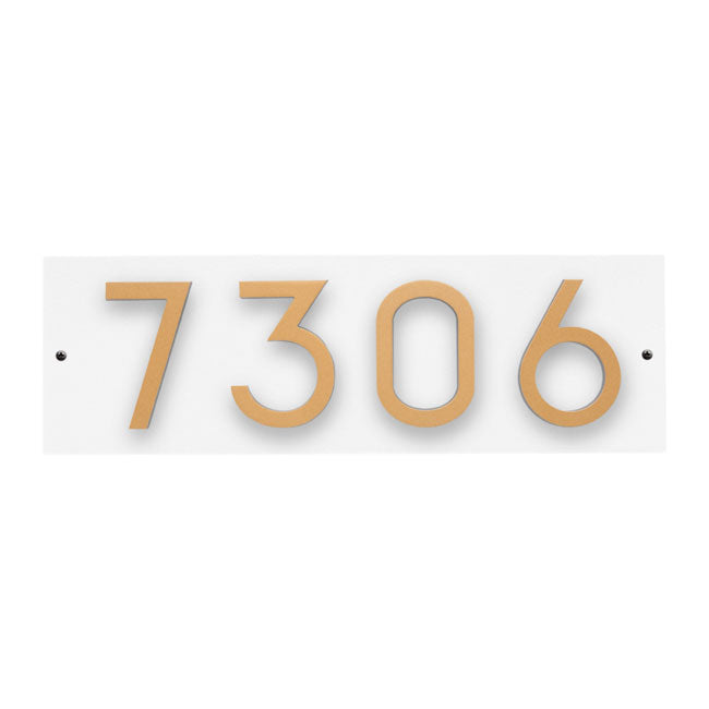 Whitehall Floating Horizontal Sign, White/Blk/Gold, 4 Digits