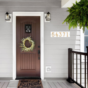 Whitehall Floating Horizontal Sign, White/Blk/Gold, 5 Digits