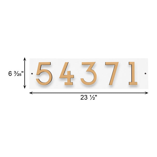 Whitehall Floating Horizontal Sign, White/Blk/Gold, 5 Digits