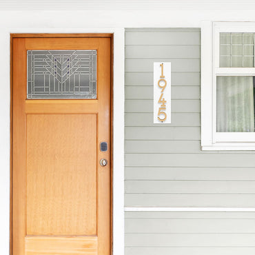 Whitehall Stand-Off Vertical Sign, White/Gold/Blk, 4 Digits