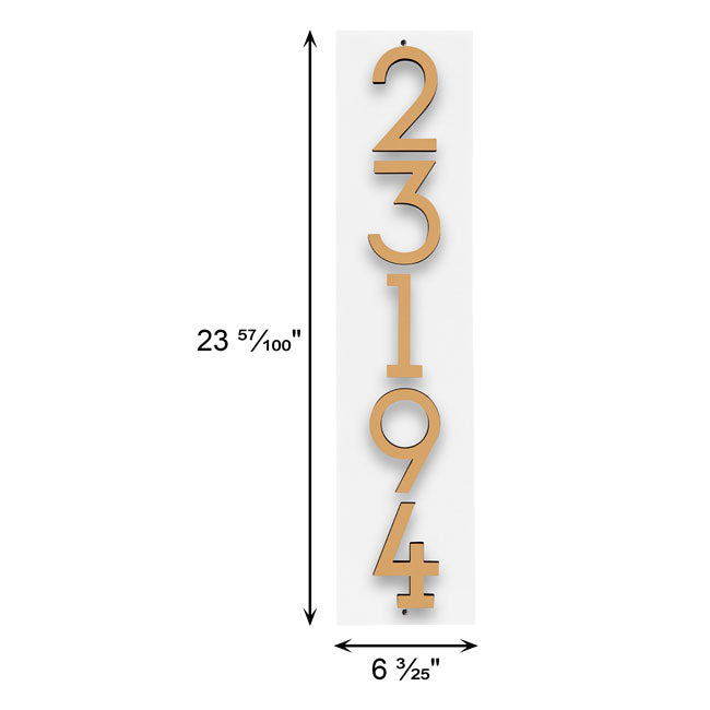 Whitehall Stand-Off Vertical Sign, White/Gold/Blk, 5 Digits