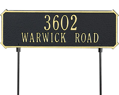 Whitehall Two-Sided Rectangle Lawn Marker, Standard, 2 Line