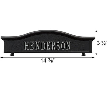 Whitehall Personalized Mailbox Topper, Black and Silver