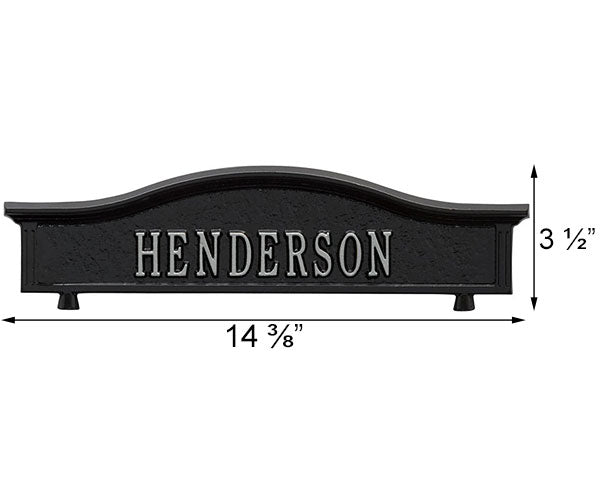 Whitehall Personalized Mailbox Topper, Black and Silver