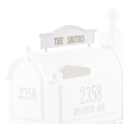 Whitehall Personalized Mailbox Topper, White and Gold