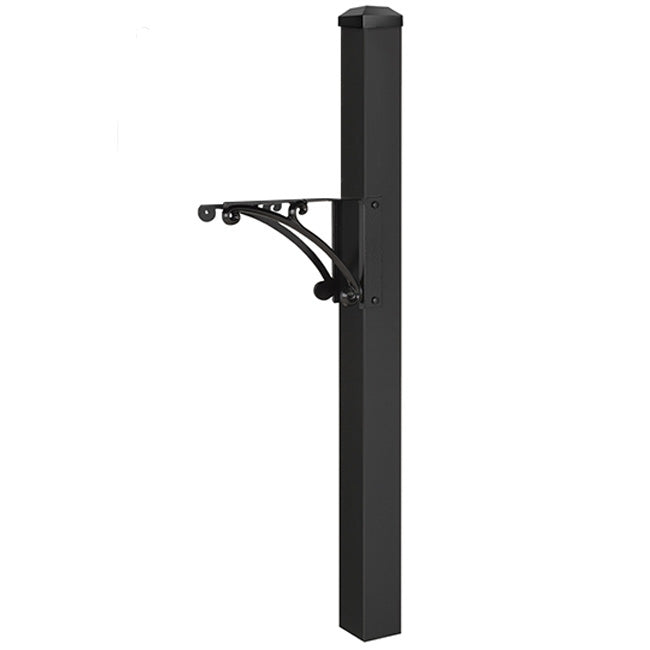 Whitehall Superior Mailbox Post with Newspaper Box, Black