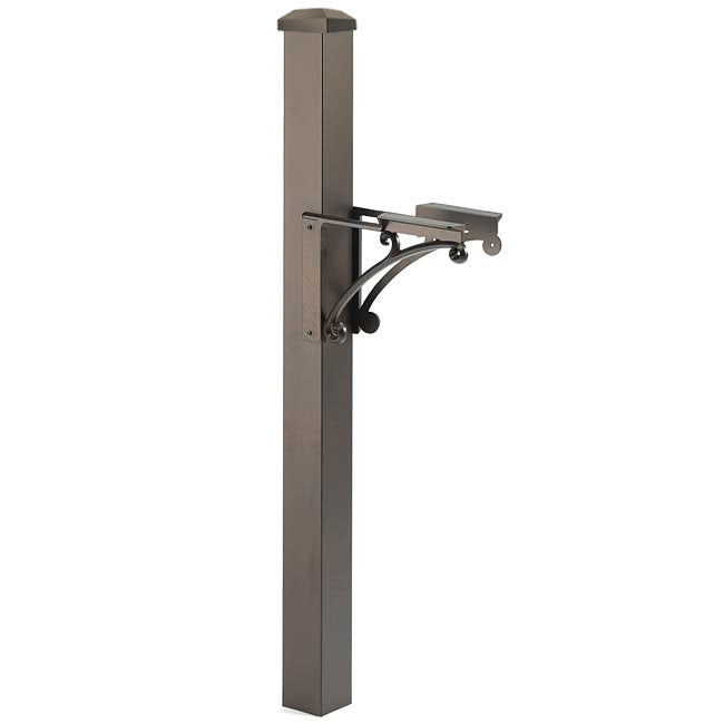 Whitehall Superior Mailbox Post w/ Newspaper Box, Bronze