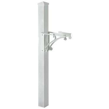 Whitehall Superior Mailbox Post with Newspaper Box, White