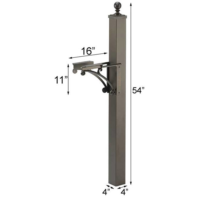 Whitehall Deluxe Mailbox, Post, and Brackets, French Bronze