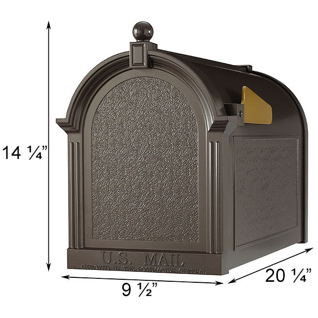 Whitehall Deluxe Mailbox, Post, and Brackets, French Bronze