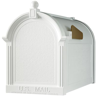 Whitehall Deluxe Mailbox, Post, and Brackets, White