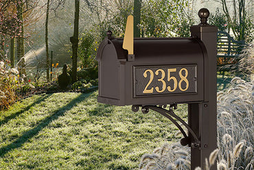 Whitehall Deluxe Mailbox, Post, and Brackets, Black