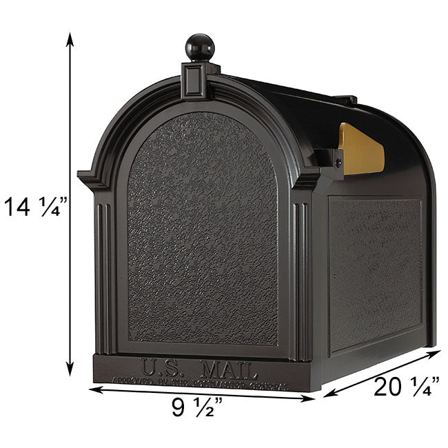 Whitehall Deluxe Mailbox, Post, and Brackets, Black
