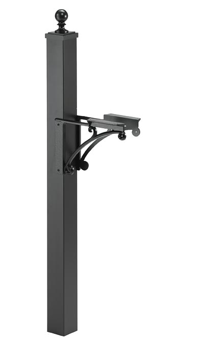 Whitehall Deluxe Mailbox, Post, and Brackets, Black