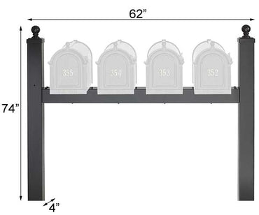 Whitehall Quad Personalized Mailboxes Package, Black
