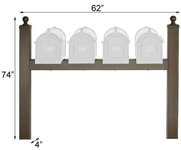 Whitehall Quad Personalized Mailboxes Package, Bronze