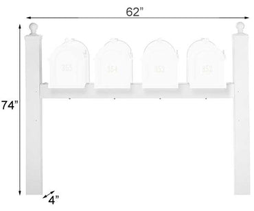 Whitehall Quad Personalized Mailboxes Package, White