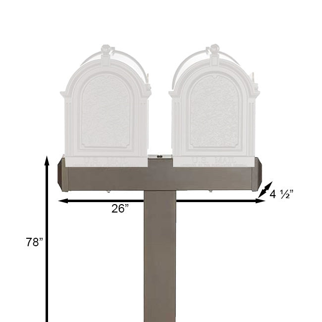 Whitehall Dual Mailboxes Post, French Bronze