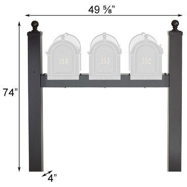 Whitehall Triple Personalized Mailboxes Package, Black