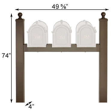 Whitehall Triple Personalized Mailboxes Package, Bronze