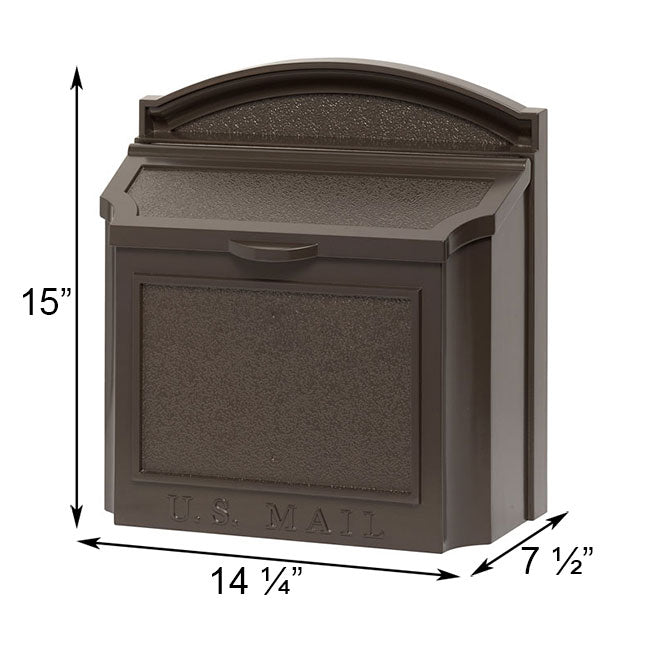 Whitehall Locking Wall Mounted Mailbox, French Bronze