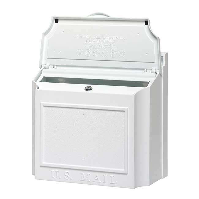 Whitehall Locking Wall Mounted Mailbox, White