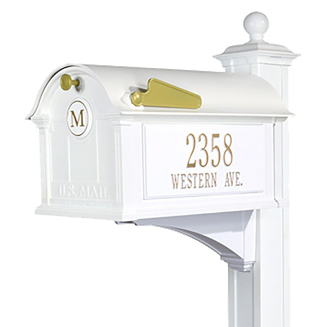 Whitehall Balmoral Personalized Mailbox Package, White