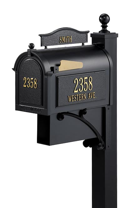 Whitehall Ultimate Personalized Mailbox Package, Black