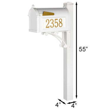 Whitehall Superior Personalized Mailbox Package, White
