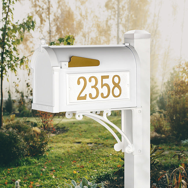 Whitehall Superior Personalized Mailbox Package, White
