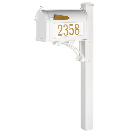 Whitehall Superior Personalized Mailbox Package, White
