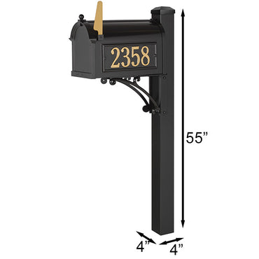 Whitehall Superior Personalized Mailbox Package, Black