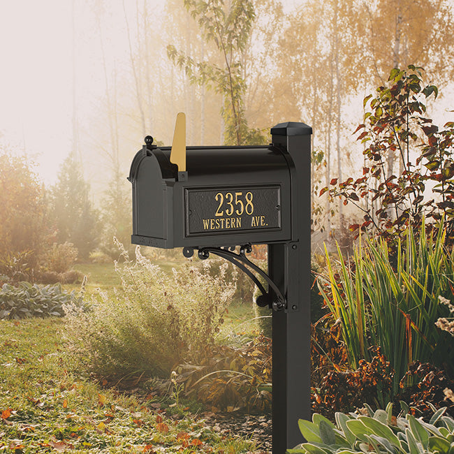 Whitehall Superior Personalized Mailbox Package, Black