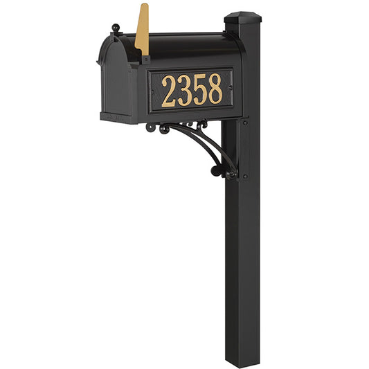 Whitehall Superior Personalized Mailbox Package, Black