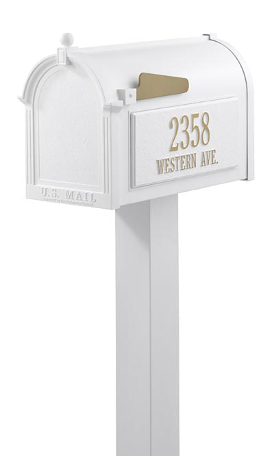 Whitehall Personalized Mailbox Package, White