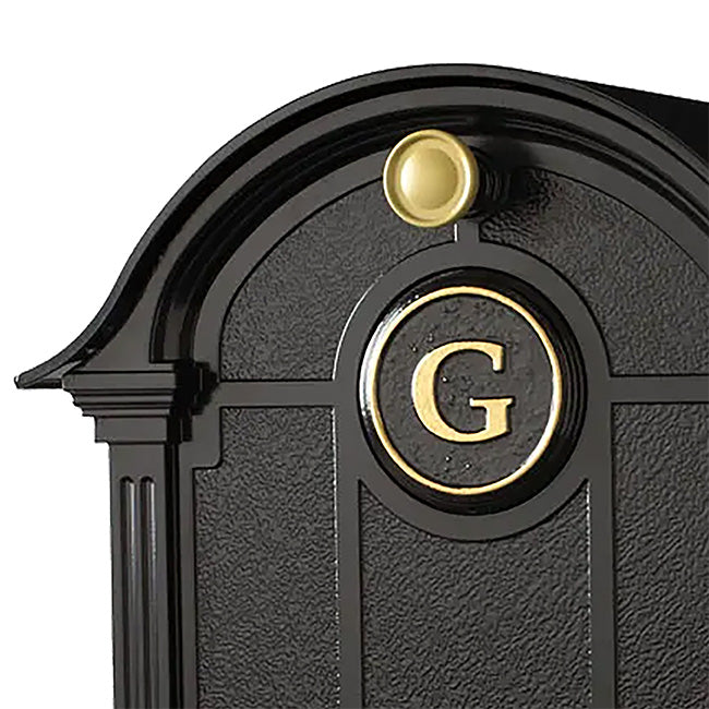Whitehall Balmoral Mailbox with Monogram, Black