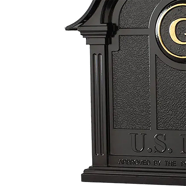 Whitehall Balmoral Mailbox with Monogram, Black