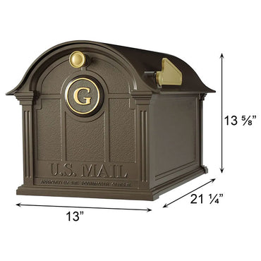 Whitehall Balmoral Mailbox with Monogram, French Bronze