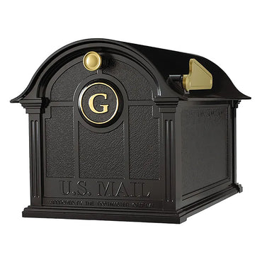 Whitehall Balmoral Mailbox with Monogram and Post, Black