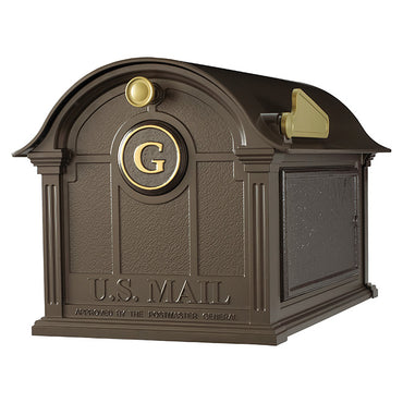 Whitehall Balmoral Mailbox with Monogram and Post, Bronze