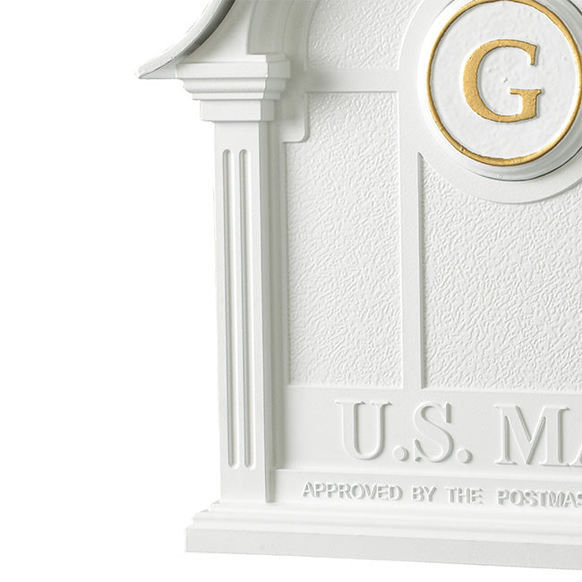 Whitehall Balmoral Mailbox with Monogram and Post, White